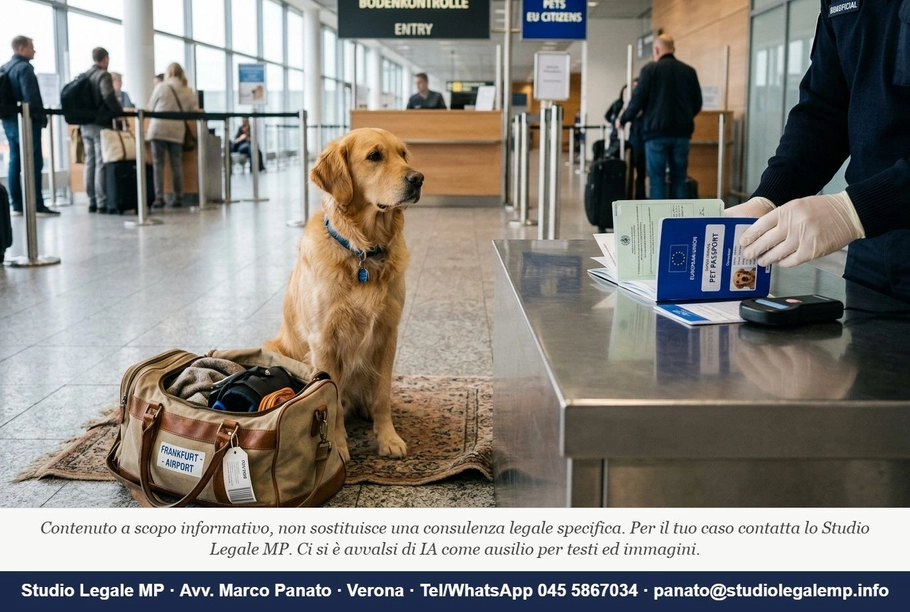 Cane al confine bloccato: gli errori sui documenti UE 2026 - Studio Legale MP - Verona