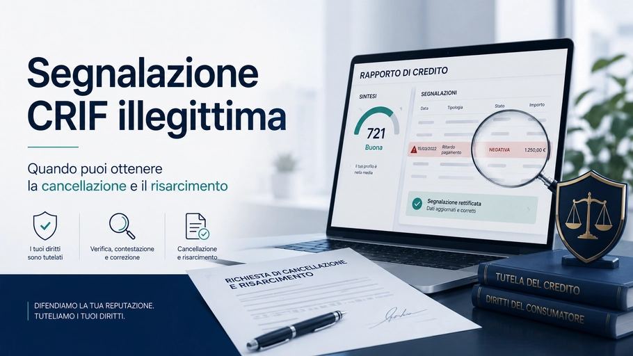 Segnalazione CRIF illegittima: quando puoi ottenere la cancellazione e il risarcimento - Studio Legale MP - Verona