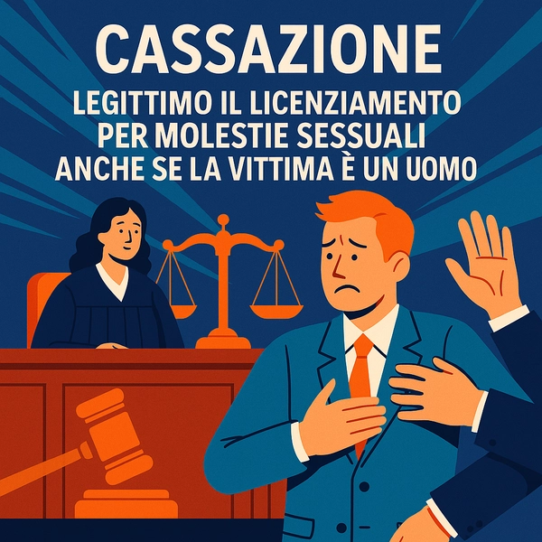 Cassazione: legittimo il licenziamento per molestie sessuali anche se la vittima è un uomo - Studio Legale MP - Verona