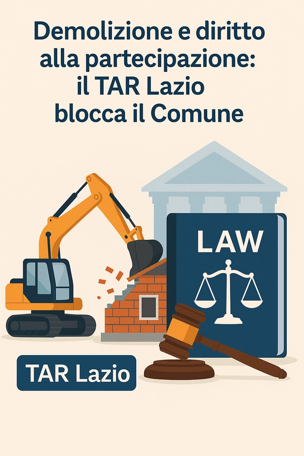 Demolizione annullata se manca il contraddittorio: il TAR Lazio valorizza il diritto alla partecipazione - Studio Legale MP - Verona