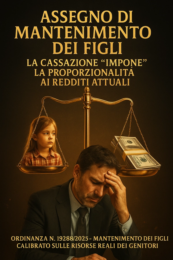 Assegno di mantenimento dei figli: la Cassazione “impone” la proporzionalità ai redditi attuali  Ordinanza n. 19288/2025 – Mantenimento dei figli calibrato sulle risorse reali dei genitori? - Studio Legale MP - Verona